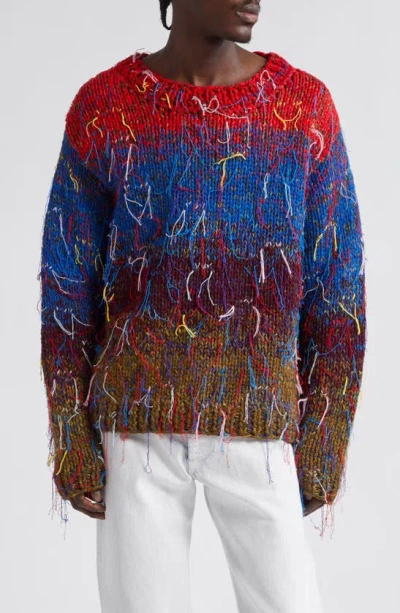 Maison Margiela Handmade Knit Sweater In Blue_and_red