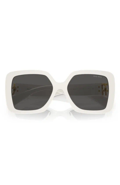 Miu Miu Logo Acetate Square Sunglasses In White