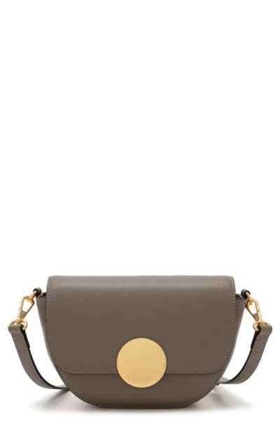 Oryany Lottie Saddle Leather Crossbody Bag In Grey