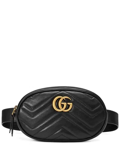 Gucci Gg Marmont Matelasse Leather Belt Bag In Black