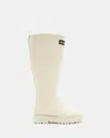 Allsaints Womens Off White Octavia Logo-print Rubber Knee-high Boots