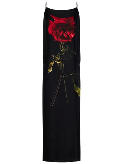 Alexander Mcqueen Open-back Floral-print Silk-chiffon Maxi Dress In Black