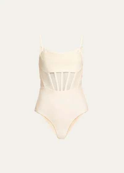 Patbo Colorblock Swimsuit In White