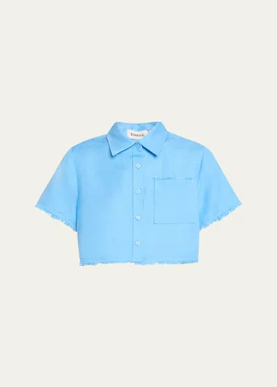 Simkhai Solange Button Up Shirt In Pacific