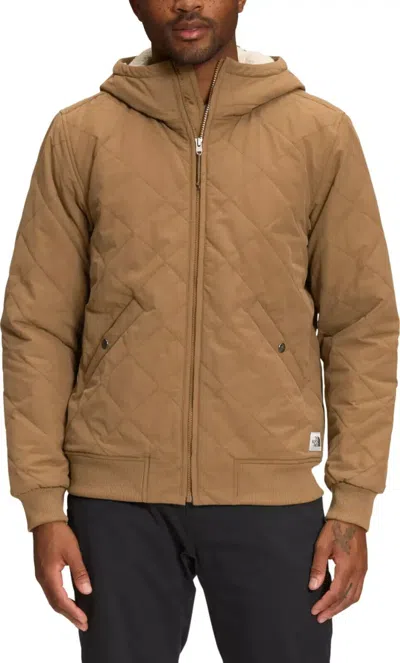The North Face Cuchillo Nf0a4qzouu0 Mens Insulated Full-zip Hooded Jacket Dtf632 In Brown