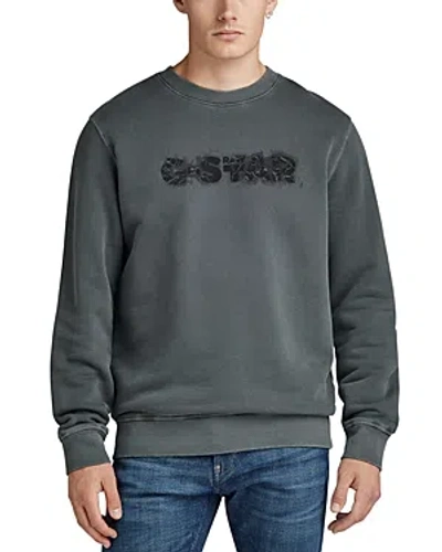 G-star Raw Men's Distressed Logo Sweatshirt In Dark Black