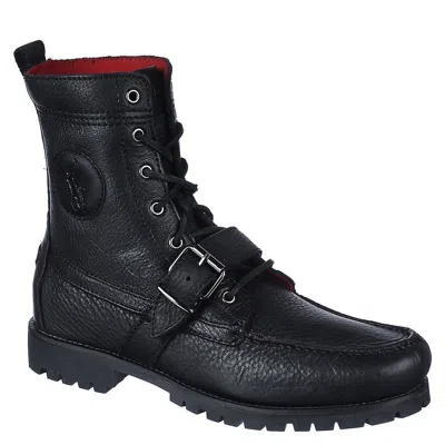 Polo Ralph Lauren 812521231001 Men's Black Leather Lace Up Ranger Boots Cg45