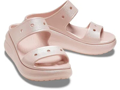 Crocs Classic Crush 208602-6ty Men's Pink Clay Simmer Slip-on Sandals Cro102