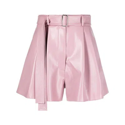 Alex Perry High-waisted Belted Shorts In Pink