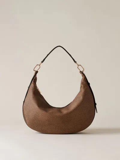 Borbonese Borsa Hobo M. Bags In 311 Op Naturale/nero