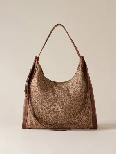 Borbonese Borsa Hobo M. Bags In 994 Beige/marrone