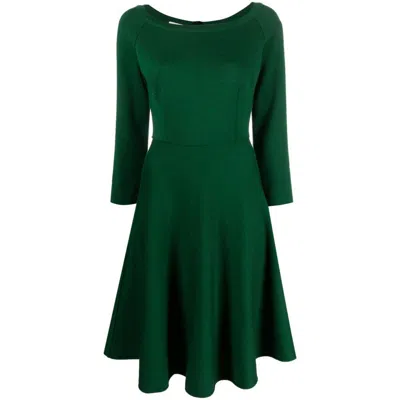 Charlott Long-sleeve Wool Midi Dress In Green