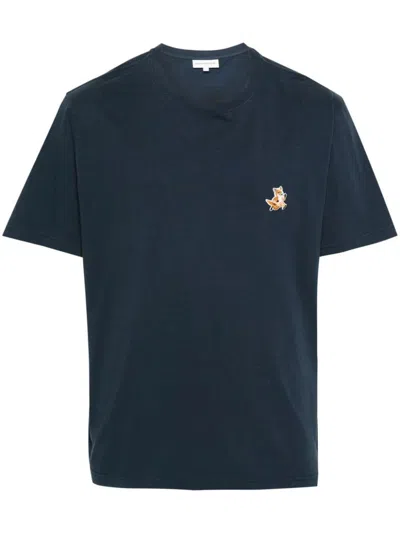 Maison Kitsuné T-shirt Logo Clothing In Blue