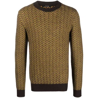 Tagliatore Sweaters In Brown/yellow