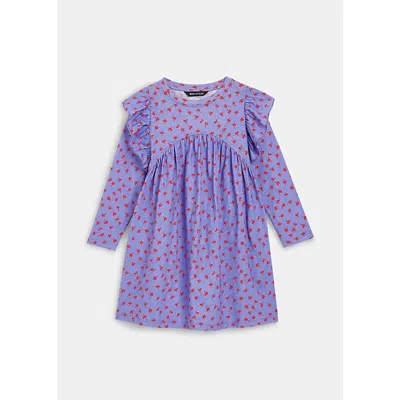 Whistles Girls Multi-coloured Kids Scattered Petals Graphic-print Long-sleeve Woven Mini Dress