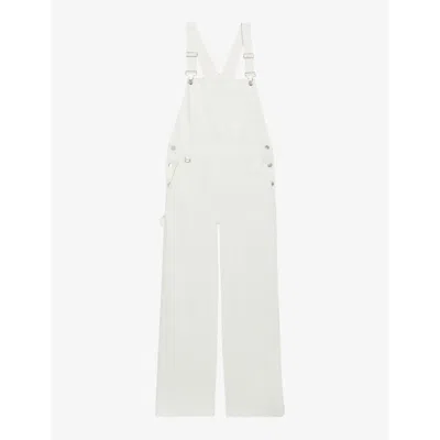 Claudie Pierlot Womens Naturels Patch-pocket Denim Dungarees