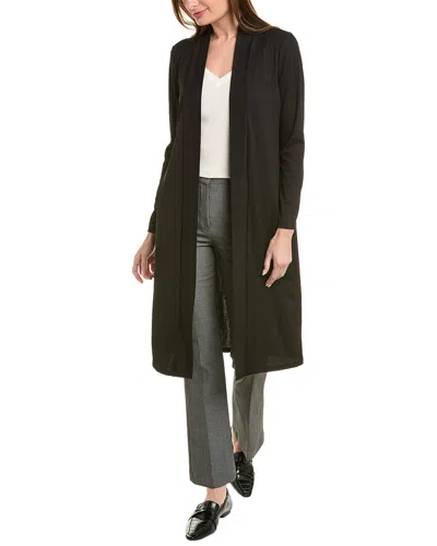 Anne Klein Rib Long Cardigan In Black