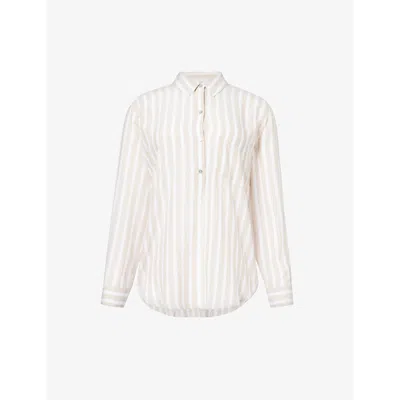 Rails Womens Natural Stripe Elle Stripe-print Relaxed Fit Shirt