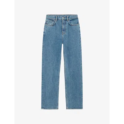 Claudie Pierlot Womens Denim - Jean Stonewashed Straight-leg Mid-rise Stretch-denim Jeans