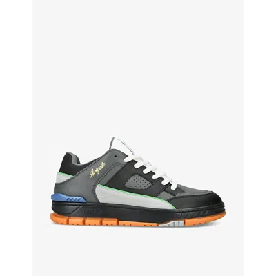 Axel Arigato Mens Grey Mixed Area Lo Brand-patch Leather And Recycled Polyester Low-top Trainers