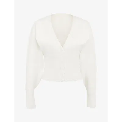 House Of Cb Noor Cotton Blend Cardigan In Off White