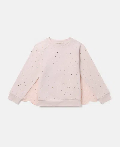 Stella Mccartney Kids' Bejeweled Cape Sweatshirt In Pink