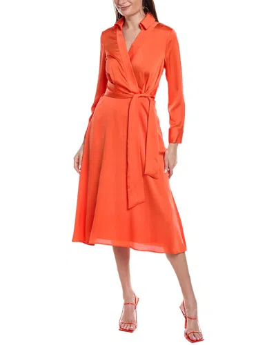 Tahari Asl Midi Dress In Orange