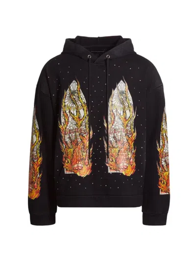 Who Decides War Black Flame Glass Hoodie In Coal