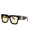 Amiri Men's 57mm Jumbo Ma Logo Sunglasses In Black Yellow