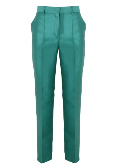 Alberta Ferretti Mikado Trousers In Green