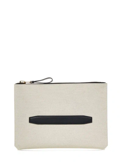 Tom Ford Buckley Leather-trimmed Canvas Document Holder In Neutrals