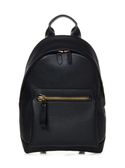 Tom Ford Buckley Pebble-grain Leather Backpack In Black