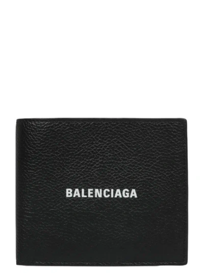 Balenciaga Cash Square Folded Coin Wallet In Black