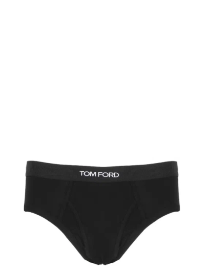 Tom Ford Stretch-cotton Briefs In Black