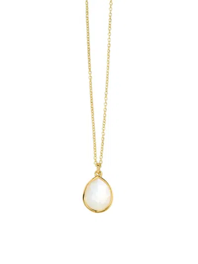 Ippolita 18kt Yellow Gold Rock Candy Mini Teardrop Mother-of-pearl Necklace In Flirt