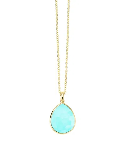Ippolita Women's Rock Candy Medium 18k Yellow Gold, Rock Crystal & Turquoise Necklace