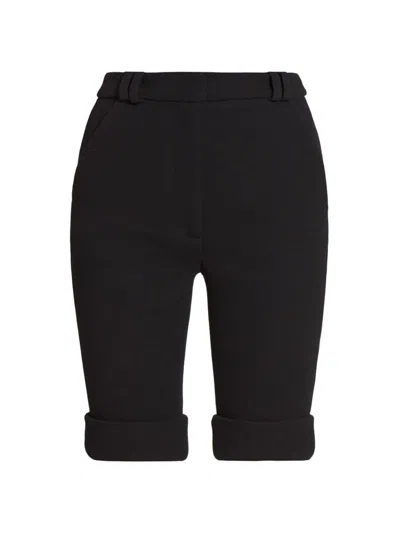 Balmain Women's Double-crepe Cyclist Shorts In Black