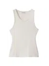 Burberry Ekd-patch Ribbed Tank Top In White