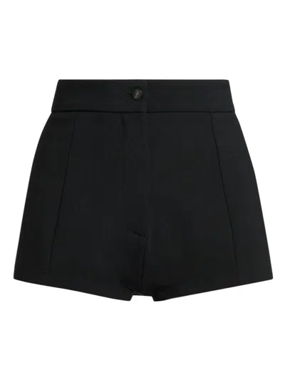 Ferragamo Tailored Linen Mini Shorts In Nero