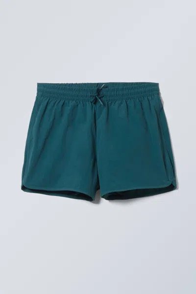 Weekday Tan Structure Swim Shorts In Green