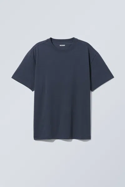 Weekday Oversized Heavyweight T-shirt In Blue