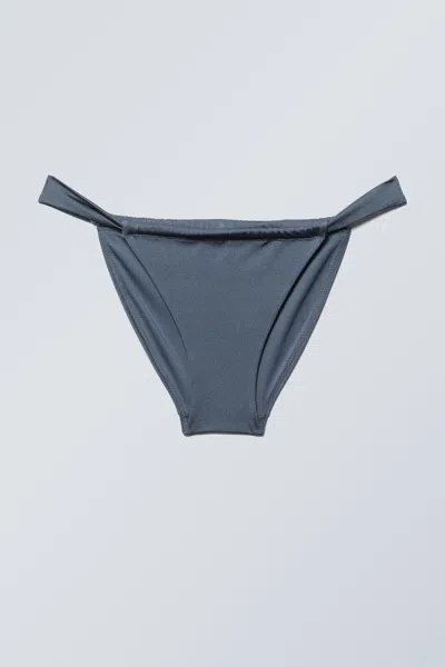 Weekday Breeze String Bikini Bottoms In Grey