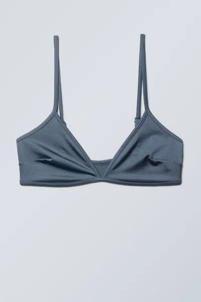 Weekday Minimal Pullover Bikini Top In Grey