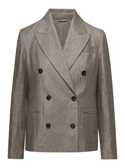 Brunello Cucinelli Blazer In Grey