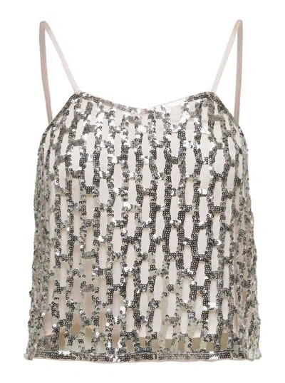 Forte Forte Forte_forte Sequins Mesh Top In Grey