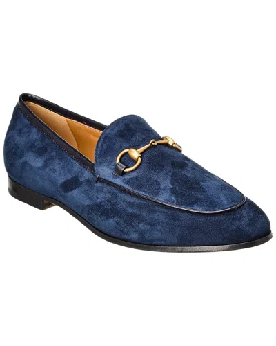 Gucci Jordaan Suede Loafer In Blue