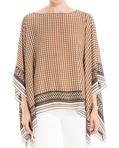 Max Studio Scarf Blouse In Brown