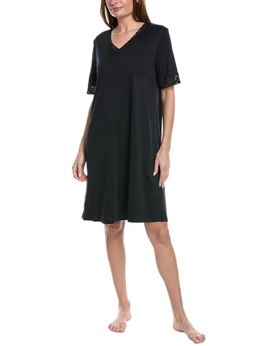 Hanro Short Sleeve Nightgown In Black