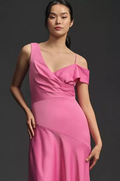 ml Monique Lhuillier Women's Marin Satin Asymmetric Midi-dress In Pink