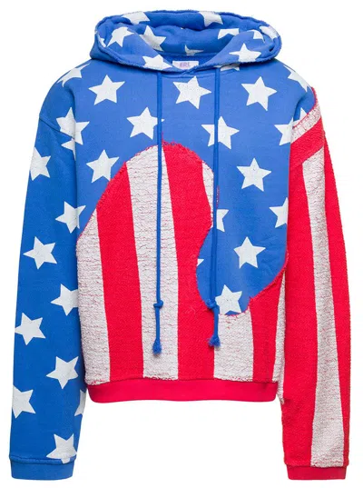 Erl Unisex Star And Stripe Swirl Hoodie Knit In Multicolor